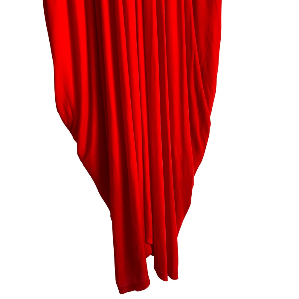 Reiss Savannah Red Jersey Wrap Asymmetric Maxi Dress US 8 - Picture 7 of 12